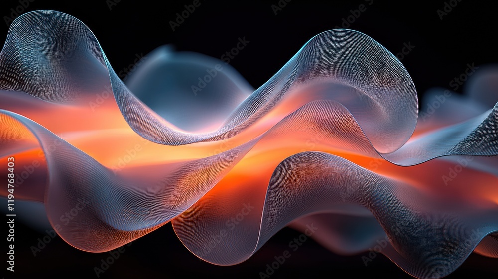 Poster Surreal flowing vines abstract digital art glowing patterns futuristic environment close-up view creative concept