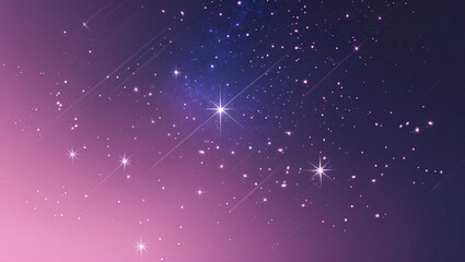 A dazzling night sky illuminated by countless stars, transitioning from a rosy hue to deep blue