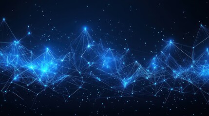 Fototapeta premium Abstract Blue Network Data Visualization Design