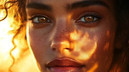 Golden Hour Freckles Beauty Closeup Portrait
