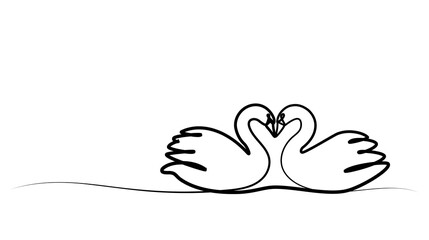 continuous one line drawing of a swan. vector