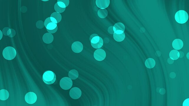 dynamic light teal background, sparkling glowing dot, turquoise abstract gradient with waves curved line HD 4K seamless looping animation