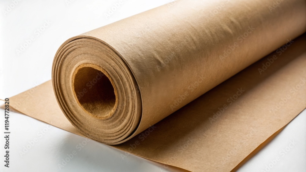 Poster a roll of unbleached kraft paper, ready for use in various applications