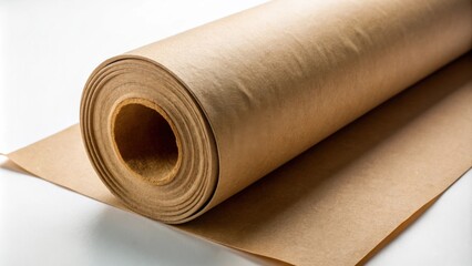A Roll of Unbleached Kraft Paper, Ready for Use in Various Applications