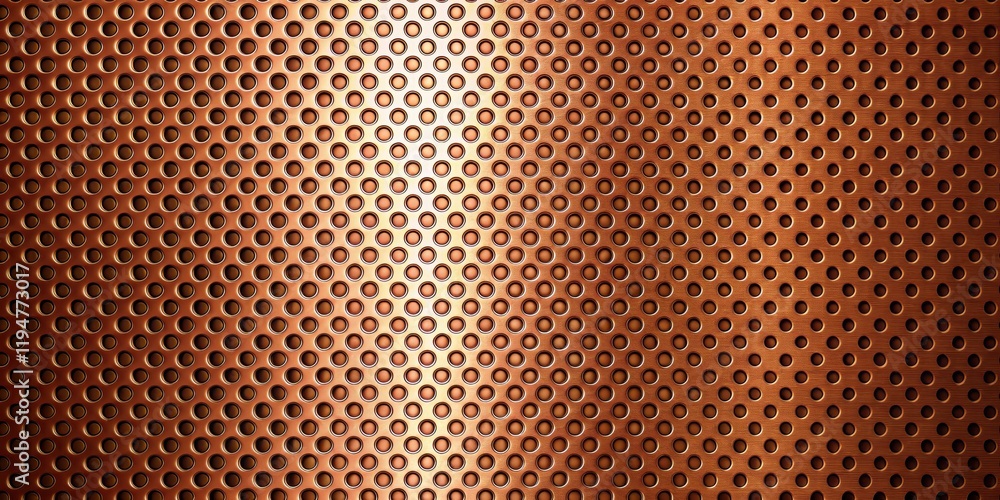Leinwandbilder metallic texture a repeating pattern of circular holes in a copper surface