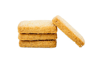 Danish shortbread cookies close-up, macro of cookies, pastries, cookies on a white background, isolate, catalog photo of food