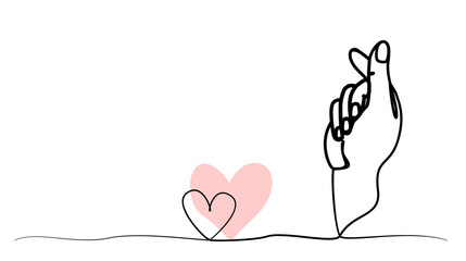 continuous hand love drawing with one line. vector