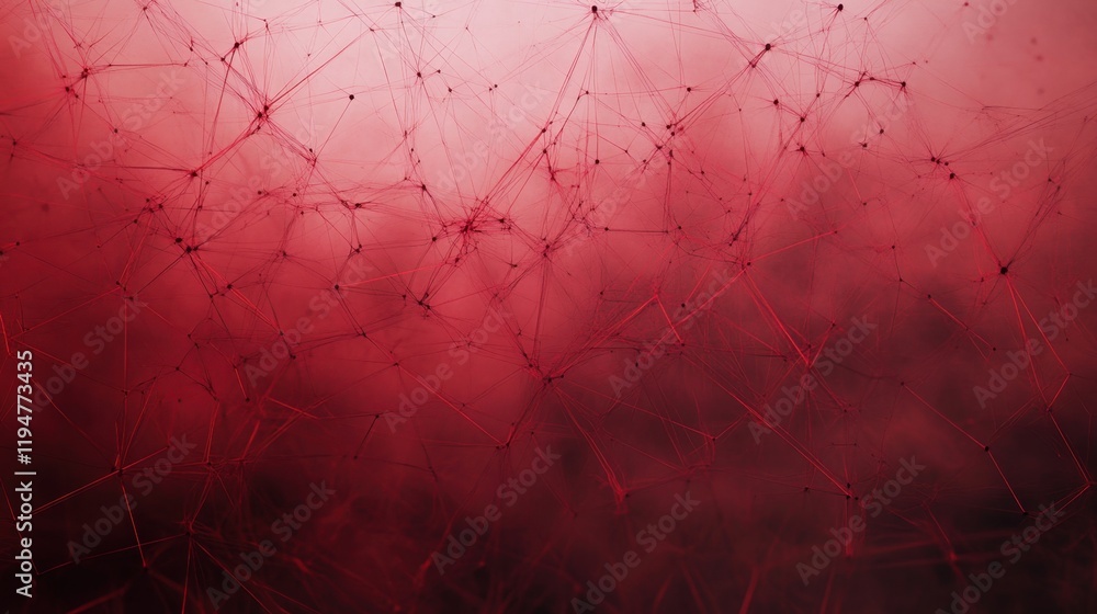Poster A textured red background featuring intricate patterns of lines and nodes, evoking a sense of depth and connectivity.