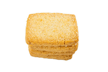 Danish shortbread cookies close-up, macro of cookies, pastries, cookies on a white background, isolate, catalog photo of food