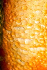 Close Up of a Peeled Orange Fruit Skin Abstract Background