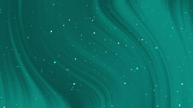 aesthetic light teal background space, luxury white particle light streaks, turquoise abstract gradient with waves curved line HD 4K seamless looping animation
