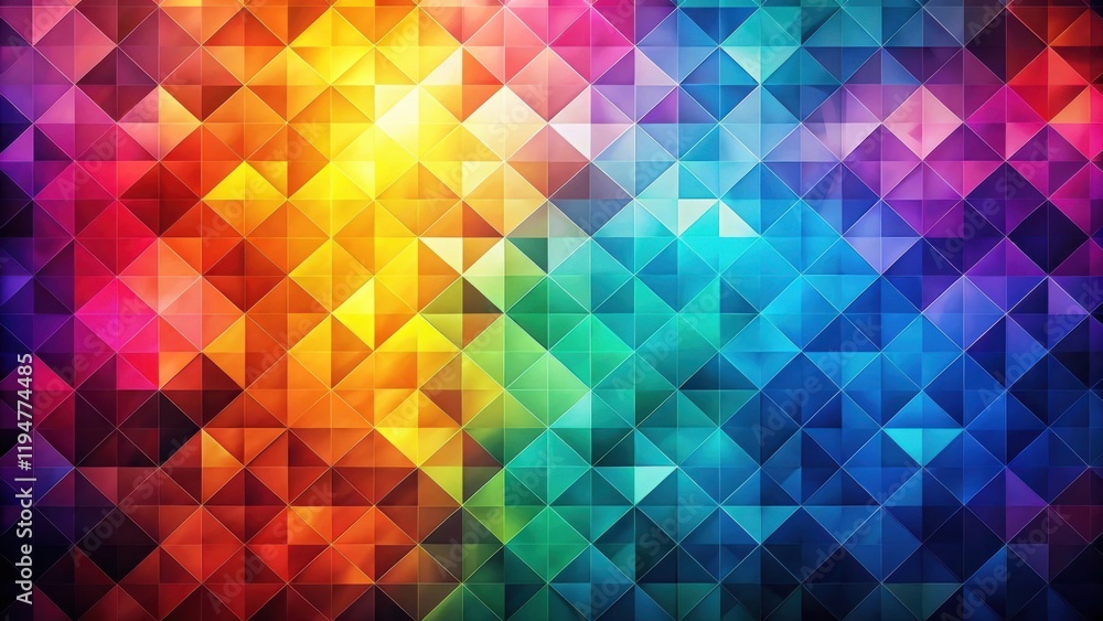 Poster Vibrant Spectrum of Geometric Triangles Forming a Colorful Abstract Background