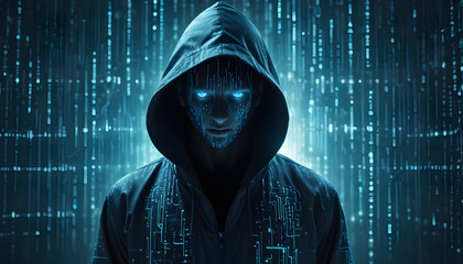 Computer Network Security Risk Visualization with Dark Hacker and Digital Code Rain