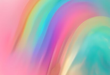 Iridescent Gradient Glow. A trendy background featuring an iridescent gradient glow, transitioning smoothly between pastel hues of pink, lavender, mint green, and soft gold.