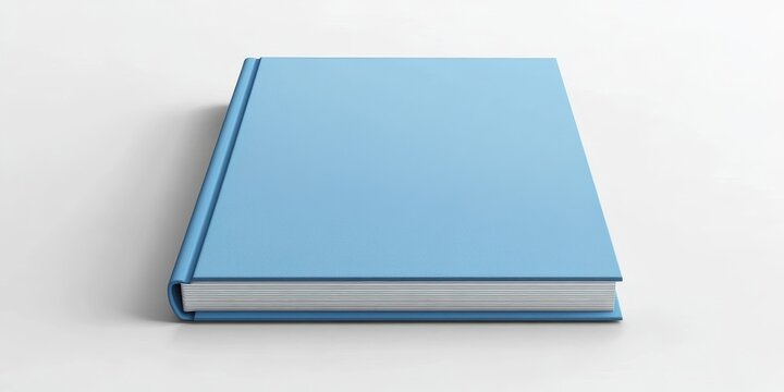 Blue hardcover agenda book positioned horizontally on a clean white background, showcasing its smooth texture and vibrant color, emphasizing simplicity.