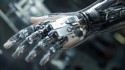 A futuristic view of a bionic organ integrated into the human body, autonomously regulating functions, showing the advanced technology that enables these systems to operate independently. 