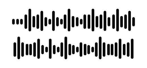Podcast sound waves and audio soundwave of voice message records, vector icons