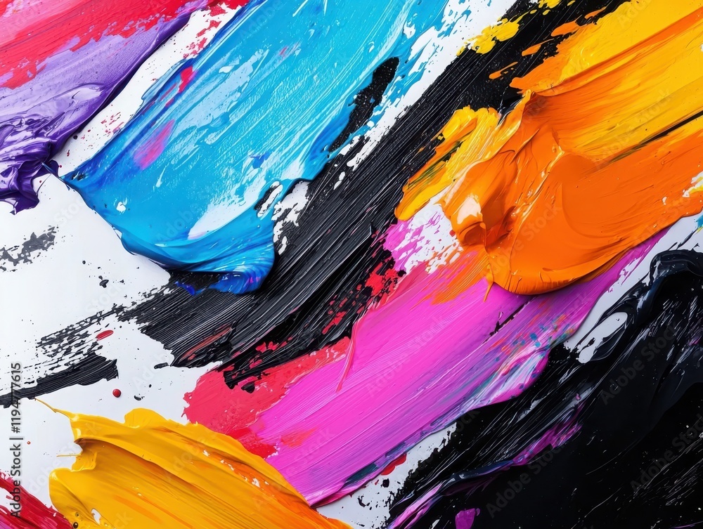 Aufkleber dynamic abstract paint stroke pattern art gallery digital artwork colorful environment artistic view