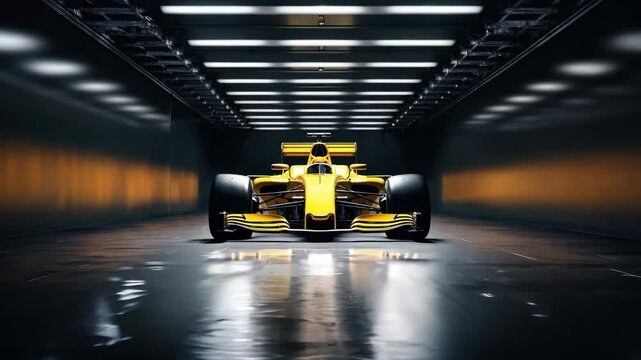 Racing car parked in a station