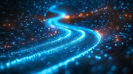 Digital neon pipelines in a cyberpunk virtual world. Generative AI