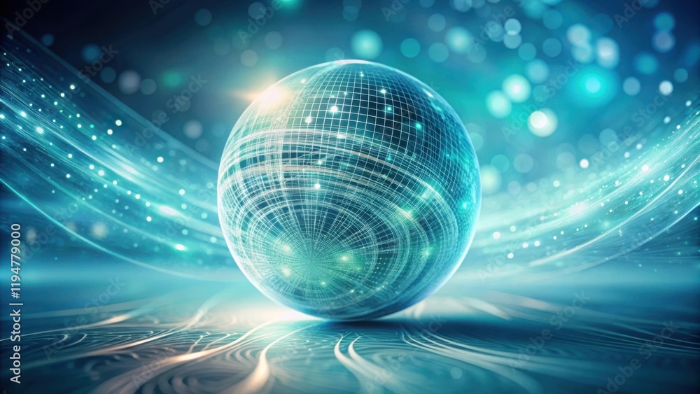 Poster abstract sphere of interconnected data streams and global network