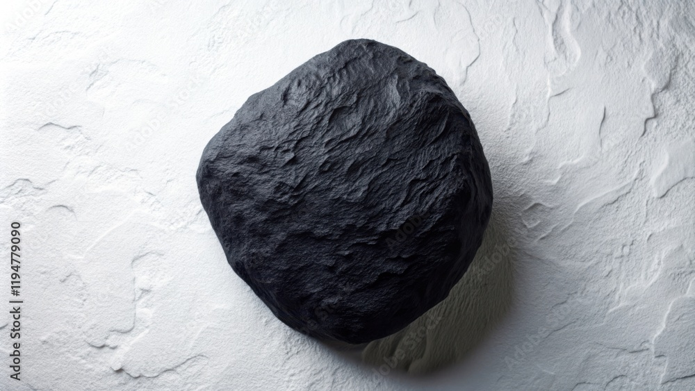 Aufkleber dark stone on light textured surface a study in contrast and form