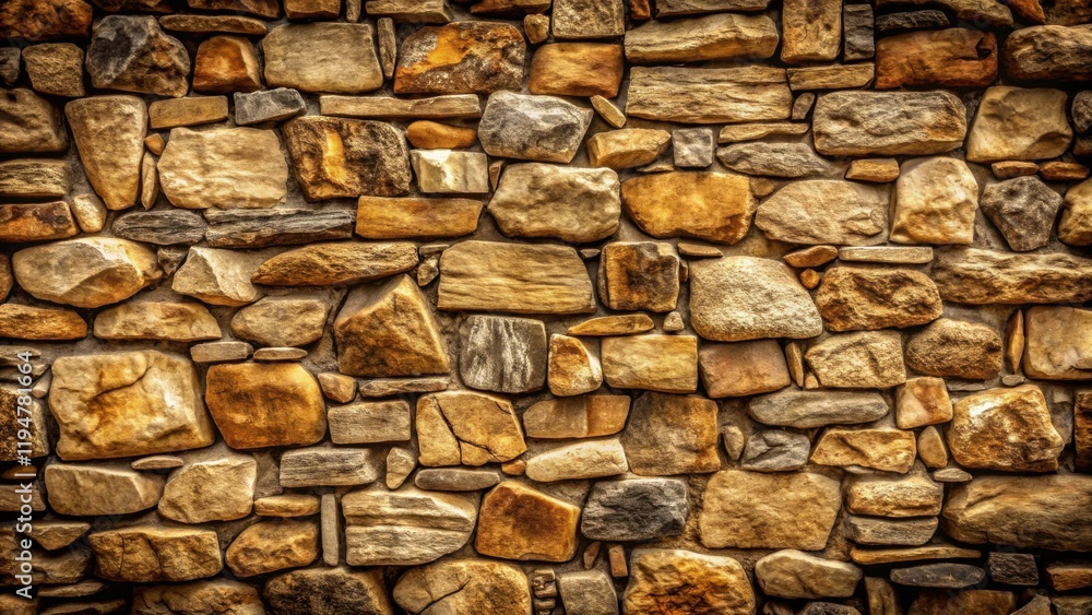 Leinwandbilder rustic stone wall texture a detailed image of irregularly shaped stones in earthy tones, showing var