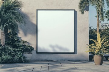 Stylish outdoor display for rectangular poster showcasing vibrant marketing graphics and stunning visuals in natural setting for modern businesses and advertisers