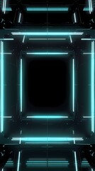 digital technology futuristic blue silver glowing squares poster background