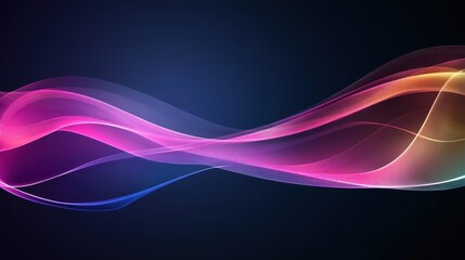 Naklejka premium Abstract Colorful Waves Flowing Dark Background