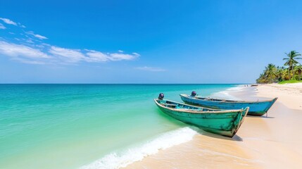 Naklejka premium Tranquil Tropical Beach Scene