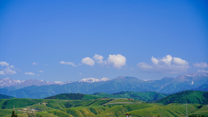 landscape with blue sky