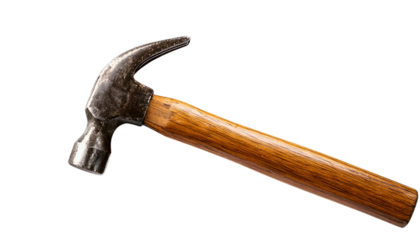 Single Hammer on White Background