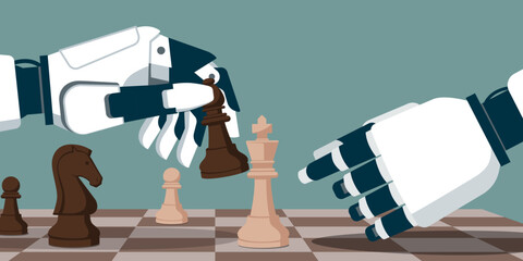 AI robots playing chess together