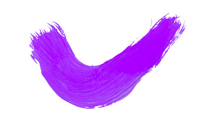 Hand drawn purple brush stroke isolated on transparent background.