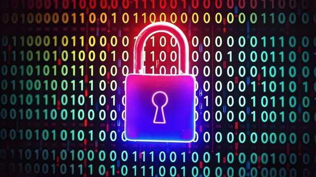 Data encryption with a digital lock overlay on binary code