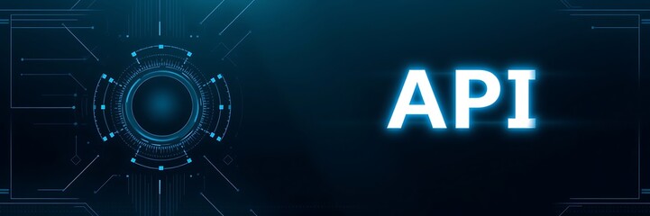 API (Application Programming Interface) Background. API copy space, software development tool, modern technology background, API concept design, API integration, abstract API background