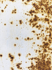 Rusty white metal texture showing corrosion and oxidation
