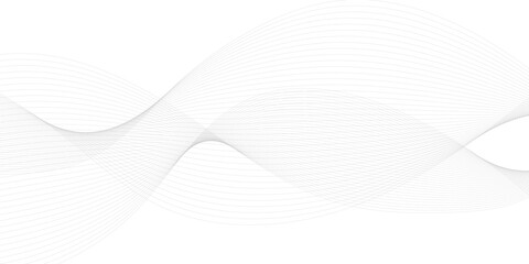Abstract grey, white smooth element swoosh speed wave modern stream transparent background. Abstract wave line for banner, template, wallpaper background with wave design. Vector illustration