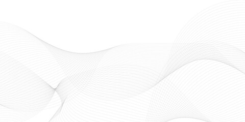 Abstract grey, white smooth element swoosh speed wave modern stream transparent background. Abstract wave line for banner, template, wallpaper background with wave design. Vector illustration