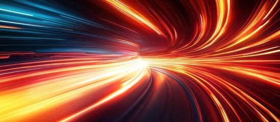 Obraz premium Speed, light streaks, tunnel, abstract, digital art