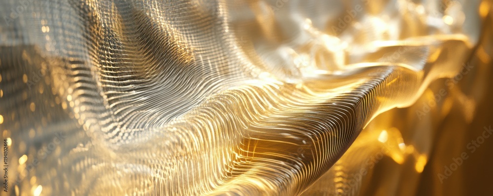 Aufkleber abstract waves of sound visualized as flowing light patterns, rhythmic and dynamic, 4k photo.