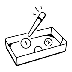 Doodle style icon of mini billiards game 
