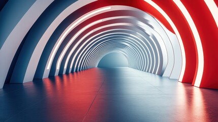 Obraz premium Futuristic Archway with Illuminated Curves and Smooth Surface