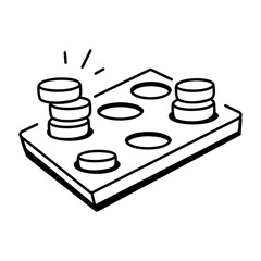 A hand drawn icon depicting rincala game 
