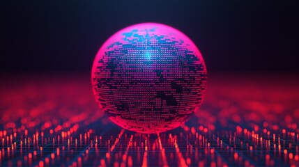 Exploring digital realms data visualization sphere virtual environment abstract art futuristic viewpoint technology concept