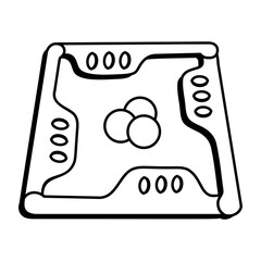 Marbles jokers board game, doodle icon
