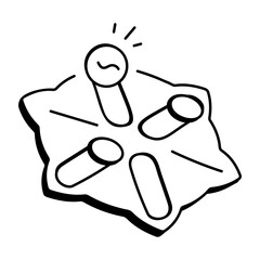 A doodle style icon of playing tock game
