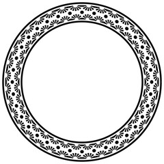 Vintage frame border ornament vector. Ethnic seamless round pattern. Mandala Floral Baroque. Classic antique ornate element. Decorative border for frame, textile, fabric, rug, tattoo, ceramic.