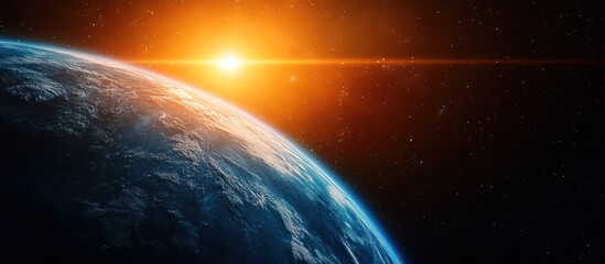 Obraz premium Earth sunrise, space, cosmic background